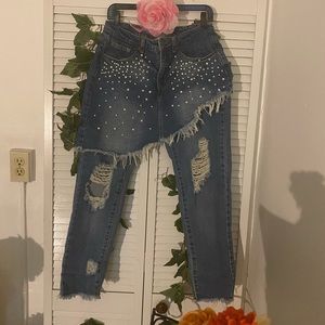 💕ON SALE💕🥃LIQUOR & POKER PEARL SKIRT JEANS